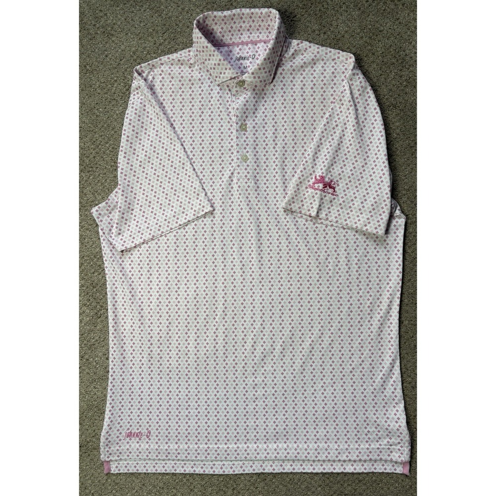 Johnnie-O Shirt Mens M Pink Taffy Barnett Polo Golf UPF 50 Performance Stretch - Picture 2 of 8